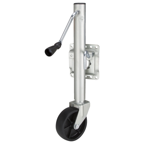 Vulcan HBB15 Trailer Jack, 1000 lb Lifting, 22-3/4 in Max Lift H, Spiral Lifting, 16-1/2 to 26-1/2 in OAH, Steel Silver