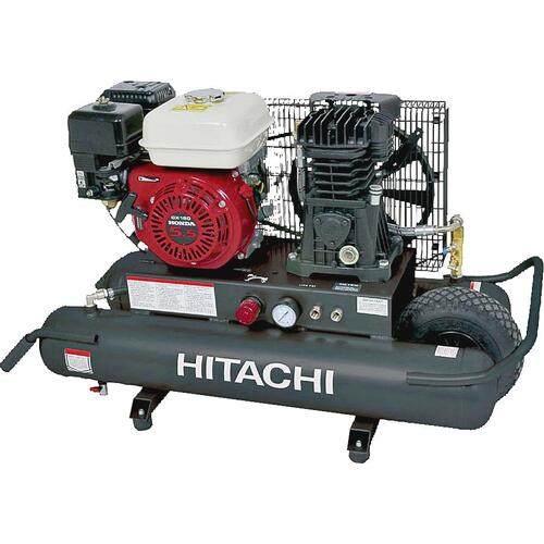 Gas Powered Air Compressor, 8 gal Tank, 5.5 hp, 116 to 145 psi Pressure, 1-Stage, 9.3 cfm Air