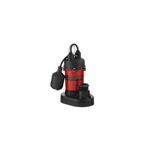Red Lion 14942741 Sump Pump, 1-Phase, 4.4 A, 115 V, 1/3 hp, 1-1/2 in Outlet, 25 ft Max Head, 3200 gph, Thermoplastic