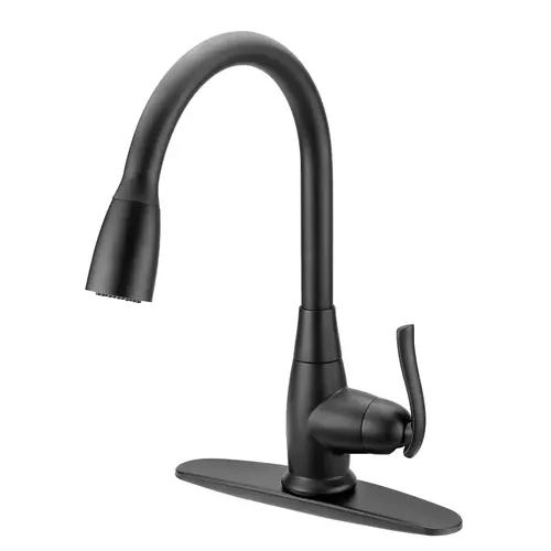 Faucet Pull-Down Kitchen Faucet, 1.8 gpm, 1 -Faucet Handle, 1 or 3 Hole -Faucet Hole Matte Black