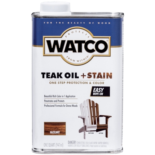 Watco 348746 Oil and Stain, Warm Glow, Hazelnut, Liquid, 1 qt, Can