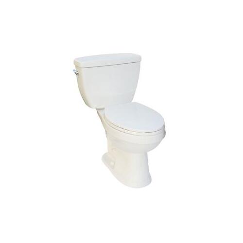 Two-Piece Toilet, Elongated Bowl, Soft Closure, 1.6 gpf Flush, 10 in Rough-In, 17 in H Rim, Vitreous China, White