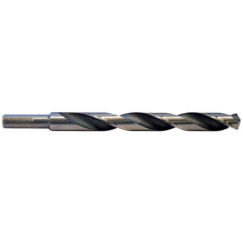 Jobber Drill Bit, 13/32 in Dia, 5-1/4 in OAL, 3-Flat, Reduced Shank