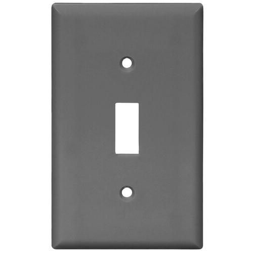 Wallplate, 4-1/2 in L, 2-3/4 in W, 1 -Gang, Nylon, Black, High-Gloss