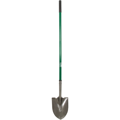 UnionTools 2430900 Shovel, 8.61 in W Blade, 16 ga Gauge, Steel Blade, Fiberglass Handle, Long Handle