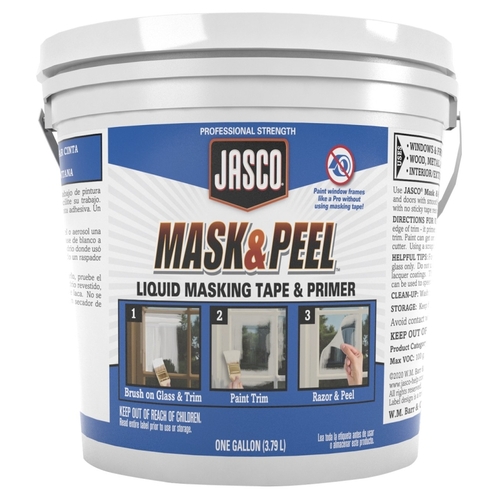 Mask and Peel Liquid Masking Tape and Primer, White, Flat/Matte, 1 gal