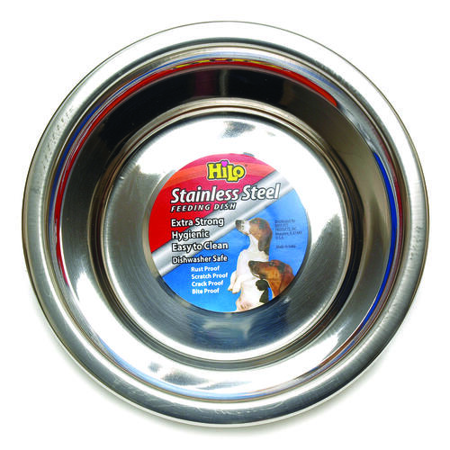 Pet Feeding Dish, S, 1 qt Volume, Stainless Steel