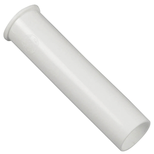 Tailpiece, 1-1/2 in, 6 in L, Flanged, Slip-Joint, Plastic, White