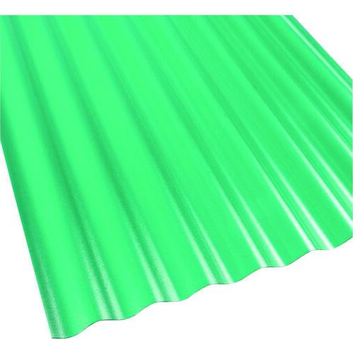 Corrugated Roofing Panel, 8 ft L, 26 in W, 0.063 Thick Material, PVC, Rain forest Green - pack of 10
