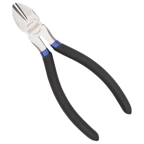 Diagonal Cutting Plier, 6 in OAL, 1.2 mm Cutting Capacity, 0.75 in Jaw Opening, Black/Blue Handle