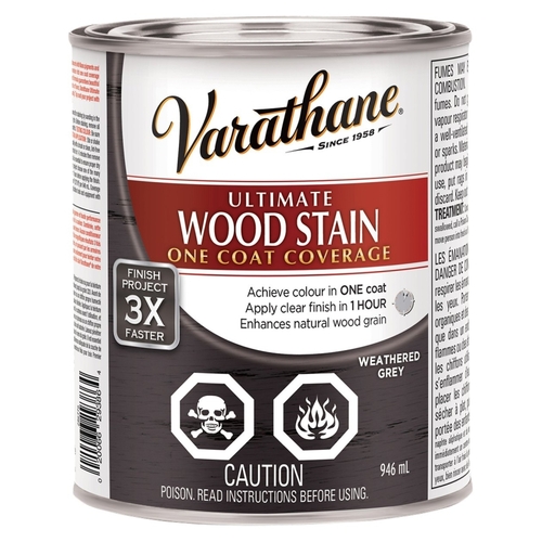 Varathane 286776 Wood Stain, Weathered Gray, Liquid, Can