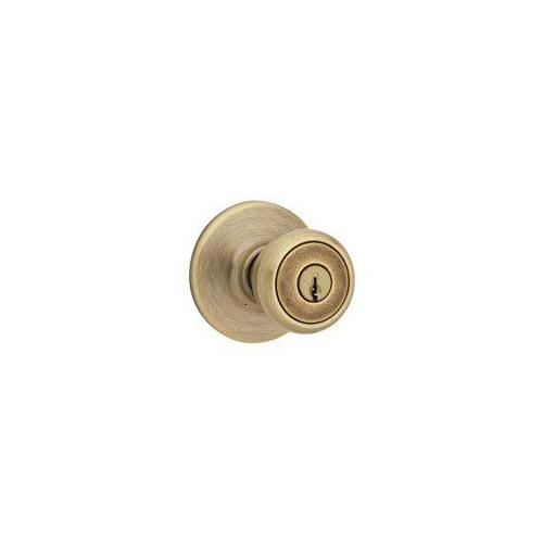 Keyed Entry Knob, Antique Brass - pack of 3