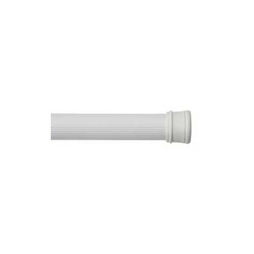 Shower Tension Rod, 42 to 72 in L Adjustable, Steel White