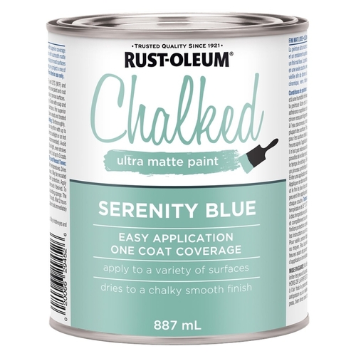 Chalked Paint, Ultra Matte, Serenity Blue, 30 oz, Pint