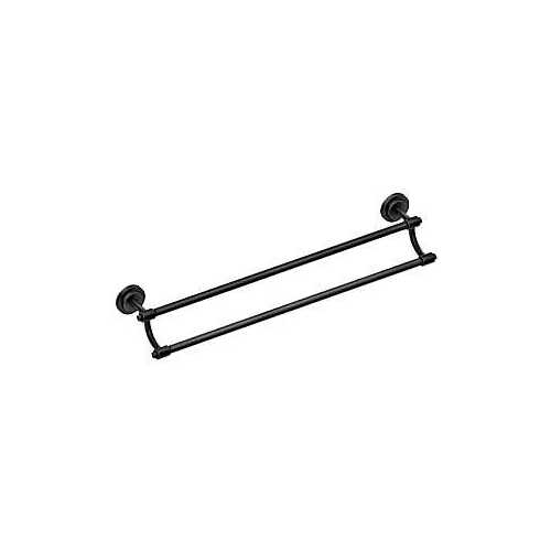 Iso 24" Double Towel Bar Matte Black Finish