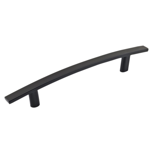 Cabinet Pull, 7-25/32 in L Handle, 7/16 in H Handle, 1-7/32 in Projection, Metal, Matte Black