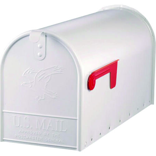 Elite Series E1600W00 Mailbox, 1475 cu-in Capacity, Galvanized Steel, Powder-Coated, 8.7 in W, White