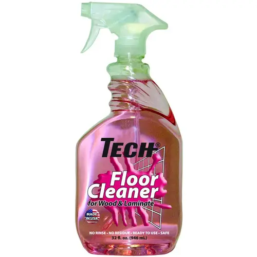 Tech 16326-06S Floor Cleaner, 32 oz Bottle, Liquid, Slight Pleasant, Transparent Pink