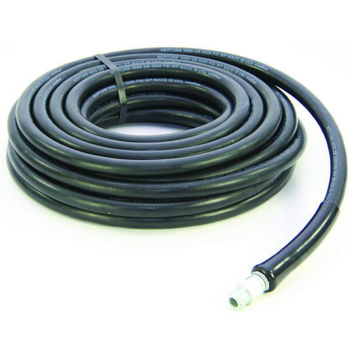 Abbott Rubber 1190-0375-50 Pressure Washer Hose Assembly, 50 ft L, NPT Male x Male Swivel, Rubber, Black