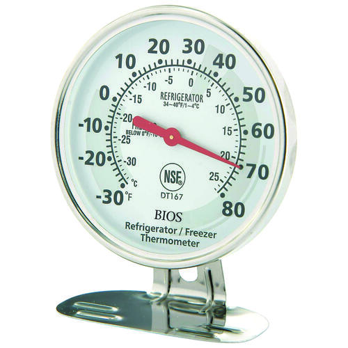 Thermor DT167 Refrigerator/Freezer Thermometer,-30 to 70 deg F