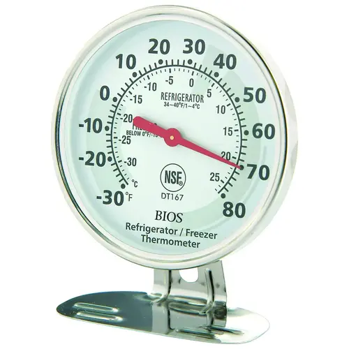 Refrigerator/Freezer Thermometer,-30 to 70 deg F