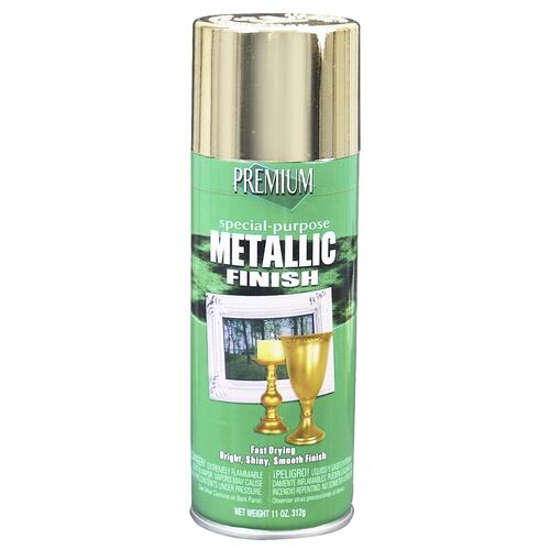 Rust-Oleum SP1021 Metallic Spray Paint, Metallic, Gold, 11 oz, Aerosol Can