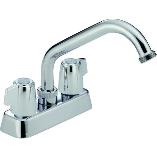 Peerless P299232 Laundry Faucet, 4 gpm, 2-Faucet Handle, Chrome Plated, Deck Mounting, Knob Handle