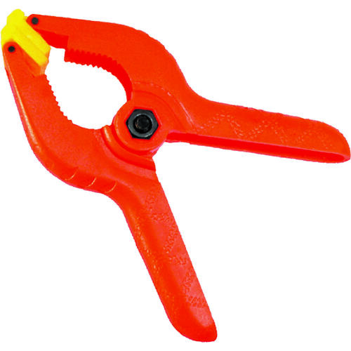 Spring Clamp, 1 in Clamping, Nylon, Blue/Orange/Yellow - pack of 20