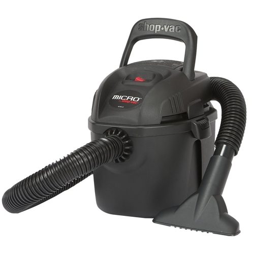 Shop-Vac 2021005 Wet/Dry Vacuum, 1 gal Vacuum, 50 cfm Air, Disposable Filter, 1 hp, 120 VAC, Black Housing