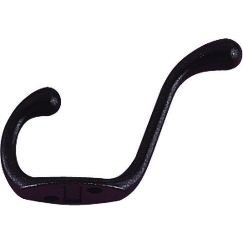 Coat and Hat Hook, 22 lb, 2-Hook, 1-1/64 in Opening, Zinc, Venetian Bronze