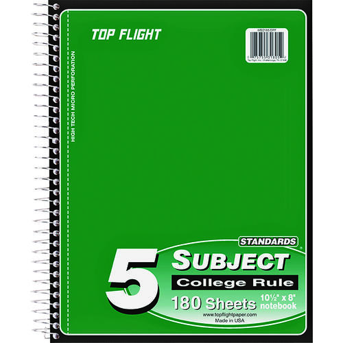 TOP FLIGHT 4511955 WB2185DPF Notebook, Micro-Perforated Sheet, 180-Sheet, Wirebound Binding