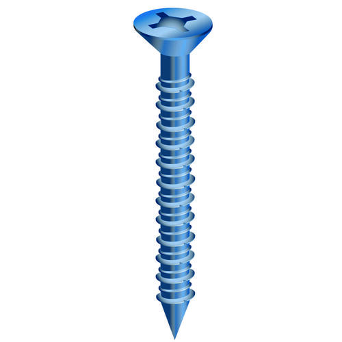 Screw, 1/4 in Thread, 3-1/4 in L, Flat Head, Phillips, Robertson Drive, Steel, Fluorocarbon-Coated - pack of 10