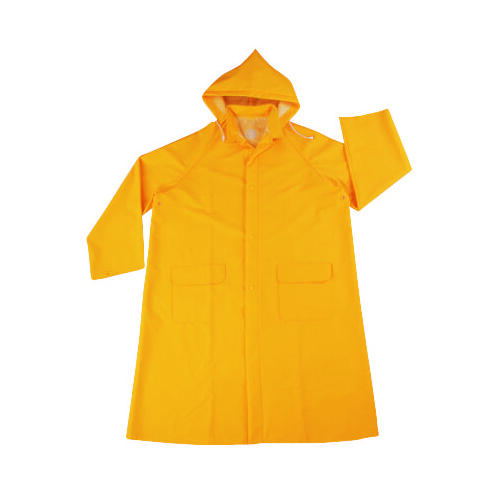 Diamondback PY-800XXL Raincoat, 2XL, Polyester/PVC, Yellow, Comfortable Corduroy Collar, Double Fly Snap Closure, Knee