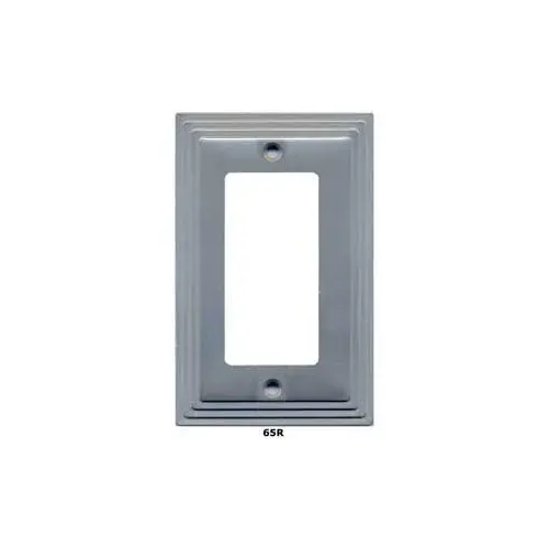 AZTEC Wallplate, 4-15/16 in L, 2-7/8 in W, 1 -Gang, Metal, Satin Nickel