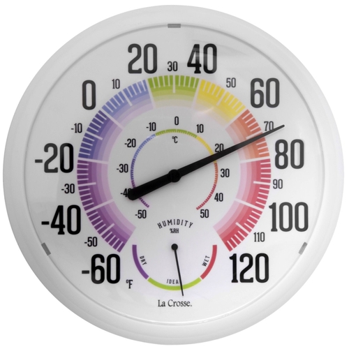 Thermometer, -60 to 120 deg F, 20 to 90 % Humidity Range