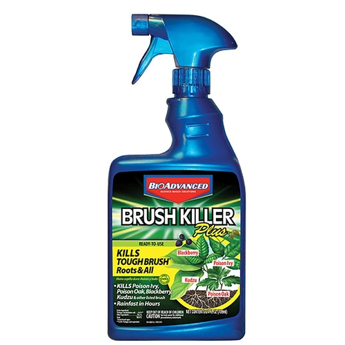 BioAdvanced 704630D Ready-To-Use Brush Killer Plus, Liquid, Colorless to Light Yellow, 24 oz Bottle