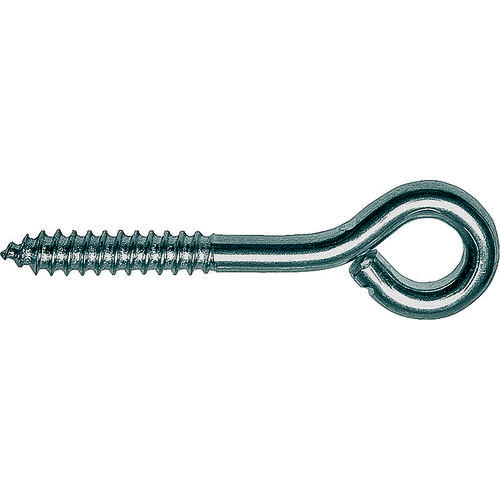 Screw Eye, 4.8 mm Dia Wire, 6 mm Thread, 3/4 in L Thread, 1-5/8 in OAL, 187 lb Working Load, Steel, Zinc - pack of 20