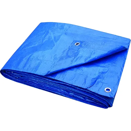 ProSource T0810BB70 Tarpaulin, 10 ft L, 8 ft W, 3.5 mil Thick, Polyethylene, Blue