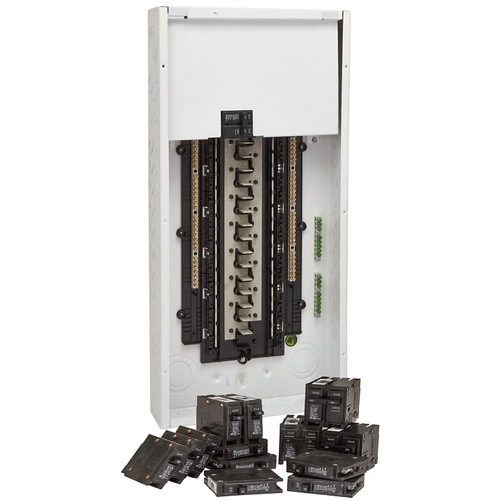 Eaton CBRPM130RETVA Load Center, 100 A, 30 -Space, 60 -Circuit, Combination, Plug-In Main Breaker, Type BR, White