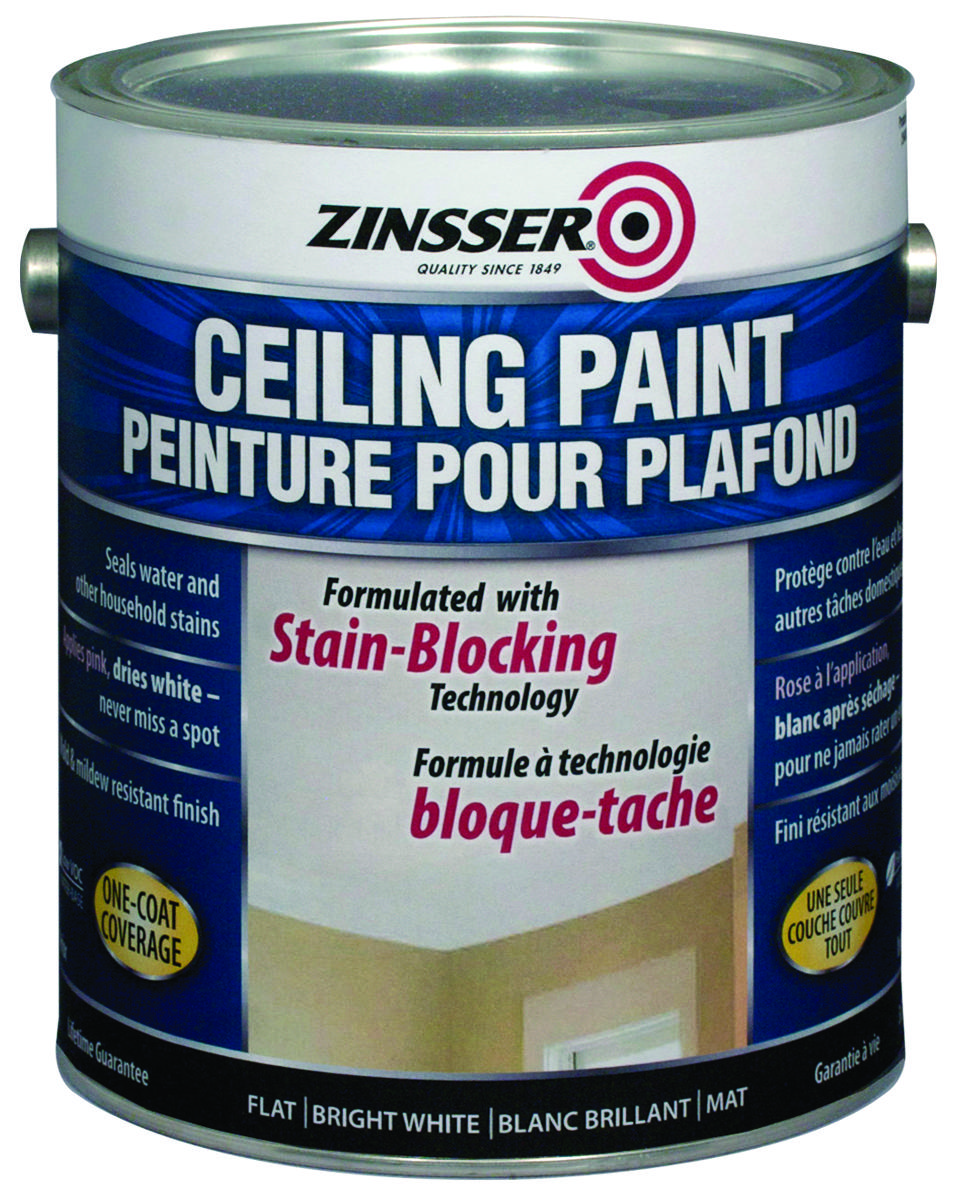 Zinsser 254065 Ceiling Paint, Flat, White, 3.78 L