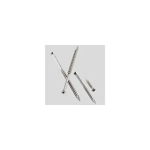 Deck Screw, #7 Thread, 3 in L, Coarse Thread, Trim Head, Square Drive, Type 17 Point, Steel