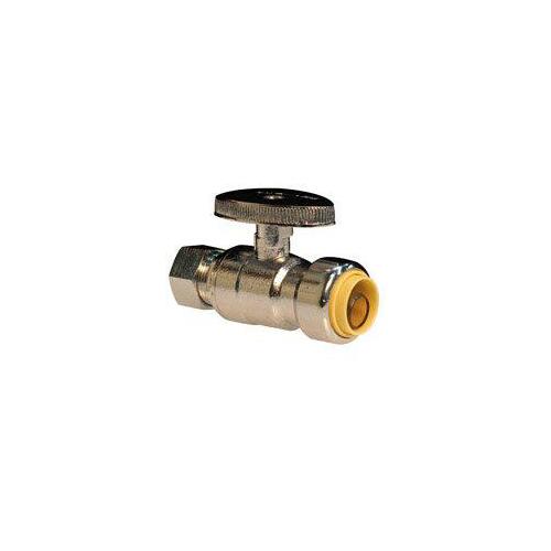 ProBite 1191-932HC Ball Valve, 1/2 x 3/8 in Connection, Push-Fit x Compression, 200 psi Pressure, Brass Body