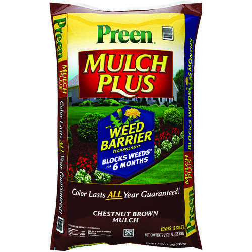 Mulch Plus Weed Barrier, Granular, Chestnut Brown