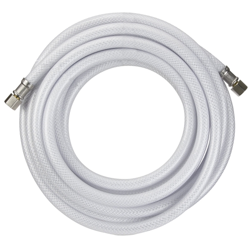 Ice Maker Supply Line, 1/4 in Inlet, Compression Inlet, 1/4 in Outlet, Compression Outlet, PVC Tubing