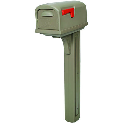 Classic Series GCL10000M Mailbox Post Combo, 800 cu-in Mailbox, Plastic Mailbox, Plastic Post, Mocha