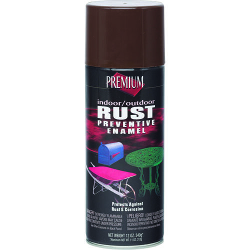 Rust-Preventative Spray Paint, Brown, 12 oz, Aerosol Can