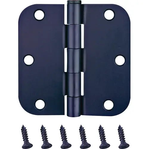 Door Hinge, Steel, Oil-Rubbed Bronze, Loose Pin, 180 deg Range of Motion, Screw Mounting - pack of 2