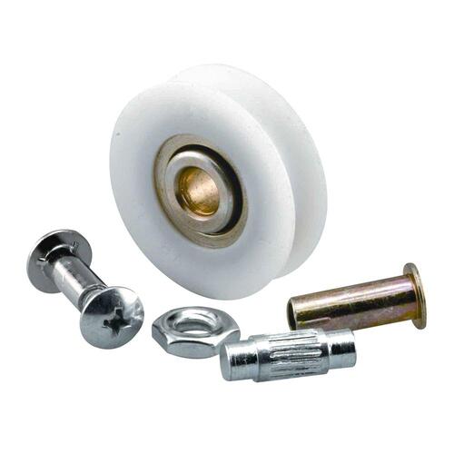 Roller Assembly, 1/4 in ID x 1-1/4 in OD Dia Roller, 5/16 in W Roller, Nylon/Steel Gold/Zinc - pack of 2