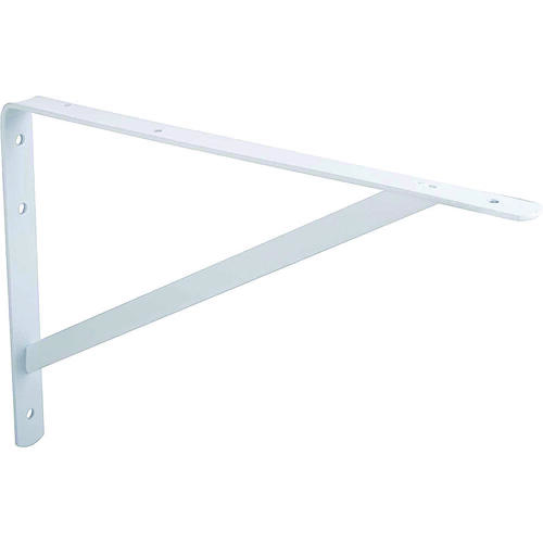 Heavy-Duty Shelf Bracket, 550 lb/Piece, 20 in L, 13 in H, Steel, White - pack of 8