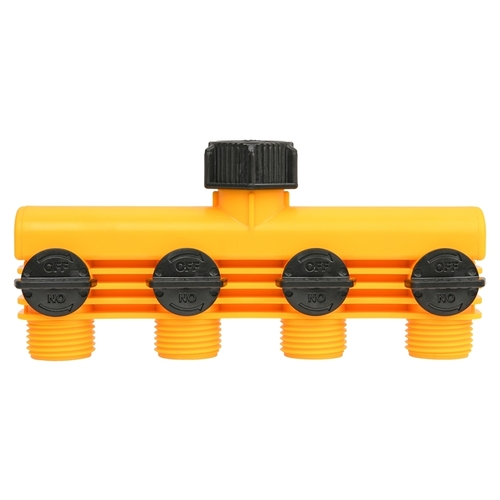 Tap Manifold Connector, 4 Way, Black/Yellow